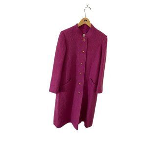 Vintage Jane Chafant Magenta Button Front Union Tag Coat - Med/Large